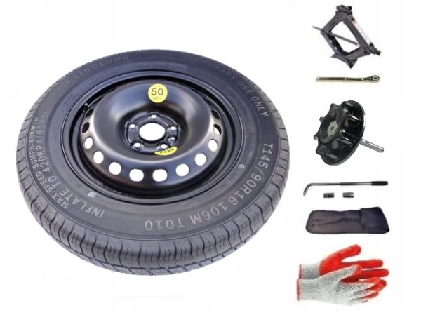 Spare wheel + set with mounting bolt Fiat 500X I (2014-present) - 145/90R16