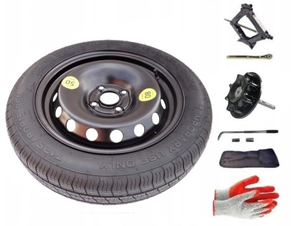 Space-saver wheel + set with mounting bolt Hyundai Bayon I (2021-present) - 15 Inch