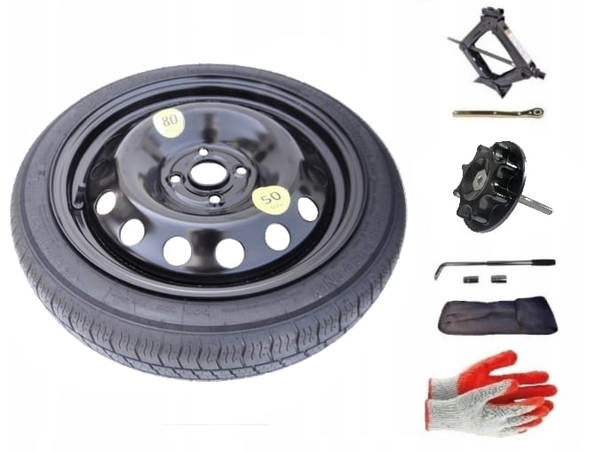 Spare wheel + set with mounting screw Nissan Note I (2006-2013) - 16 inches