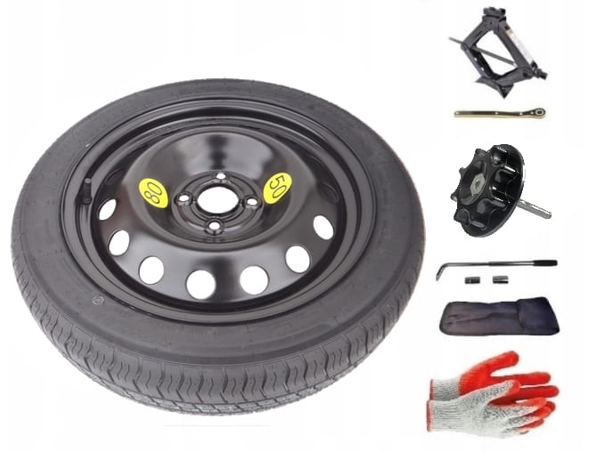 Spare wheel + set with mounting bolt Toyota Yaris III (2011-present) - 125/70R16