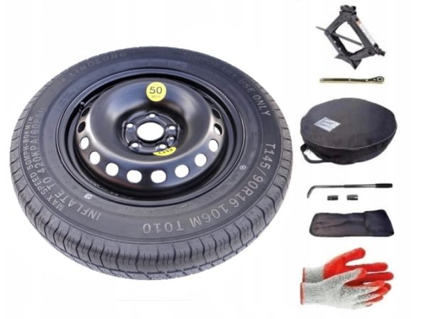 Spare wheel + cover set Jeep Renegade I (2014-present) - 145/90R16